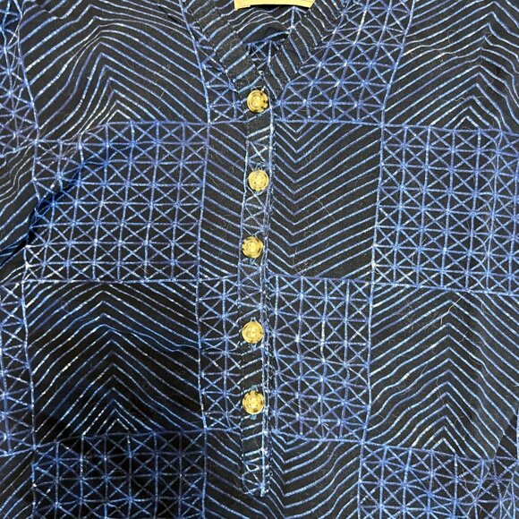 Burton Shirt Tunic Medium Geometric Blue - Picture 3 of 7